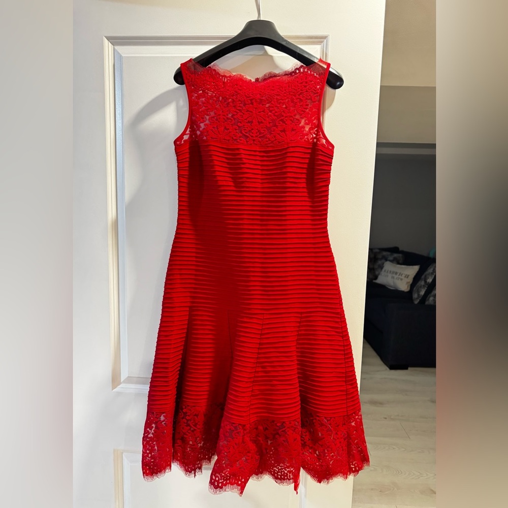 Tadashi Shoji Red Lace Dress